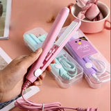 Portable Mini Hair Straightener – Compact Travel Hair Styling Iron with Storage Case