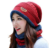 2-in-1 Knitted Winter Scarf Beanie Caps (Available in 5 Colors)