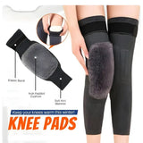 1 Pair Woolen Blend Thermal Knee Warmers Breathable Elastic for Women Men & Old People