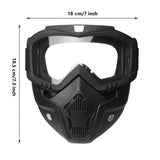 HIGH QUALITY Motorcycle Helmet Riding Goggles Glasses With Removable Face Mask [Blue Rainbow]